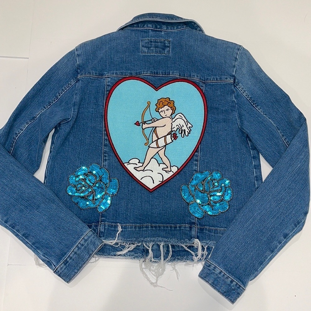 ANN TAYLOR LOFT ONE OF A KIND CUSTOM DESIGNED JEAN JACKET